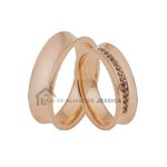 Aliança Em Ouro 18k Rose Com Diamantes Negros