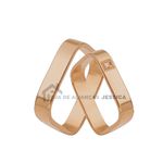 Aliança Em Ouro Rose 18k Quadrada