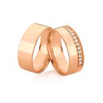 Alianças Exclusiva com diamantes de ouro rose 18k 