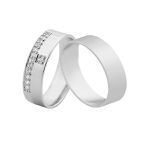 Alianças de Ouro Branco com Diamantes 