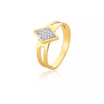 Anel De Losango Em Ouro 18k