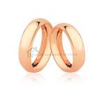 Alianças De Ouro Rosé 18k Concavas