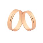 Alianças Chata Reta Em Ouro Rosé 18k
