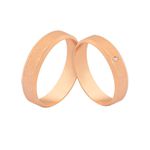 Alianças Com Diamante Em Ouro Rosé 18k