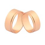 Alianças De Ouro Rosé 18k Largas