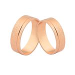 Alianças De Ouro Rosé 18k Retas Foscas