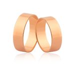 Alianças Largas De Ouro Rosé 18k