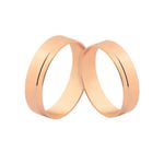 Par De Alianças De Ouro Rosé 18k Retas