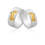 Alianças De Prata e Detalhes Banhado a Ouro