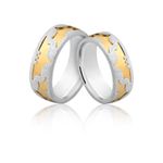 Alianças De Prata e Detalhes Banhado a Ouro