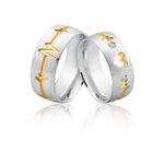 Alianças De Prata e Detalhes Banhado a Ouro