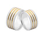 Alianças De Prata e Detalhes Banhado a Ouro