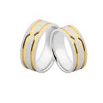 Alianças De Prata e Detalhes Banhado a Ouro