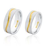 Alianças De Prata e Detalhes Banhado a Ouro