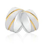 Alianças De Prata e Detalhes Banhado a Ouro