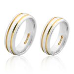 Alianças De Prata e Detalhes Banhado a Ouro