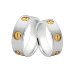 Alianças De Prata e Detalhes Banhado a Ouro