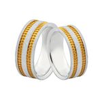 Alianças De Prata e Detalhes Banhado a Ouro