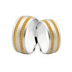 Alianças De Prata e Detalhes Banhado a Ouro