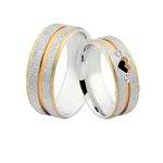 Alianças De Prata e Detalhes Banhado a Ouro