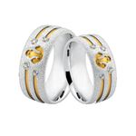 Alianças De Prata e Detalhes Banhado a Ouro