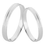 Par De Alianças Diamantadas De Prata