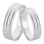 Par De Alianças Diamantadas De Prata