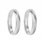 Kit Par De Alianças e Solitário De Prata