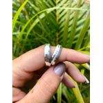 Kit Par De Alianças e Solitário De Prata