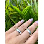 Kit Par De Alianças e Solitário De Prata