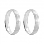 Kit Par De Alianças e Solitário De Prata