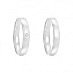 Kit Par De Alianças e Solitário De Prata