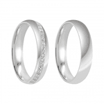 Kit Par De Alianças e Solitário De Prata