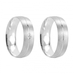 Kit Par De Alianças e Solitário De Prata