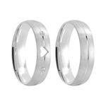 Kit Par De Alianças e Solitário De Prata