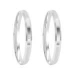 Kit Par De Alianças e Solitário De Prata