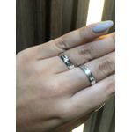 Kit Par De Alianças e Solitário De Prata