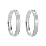 Kit Par De Alianças e Solitário De Prata