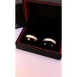 Kit Par De Alianças e Solitário De Prata