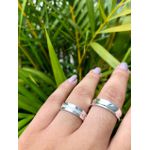 Kit Par De Alianças e Solitário De Prata