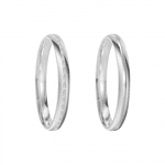 Kit Par De Alianças e Solitário De Prata