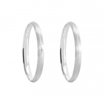 Kit Par De Alianças e Solitário De Prata