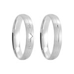 Kit Par De Alianças e Solitário De Prata