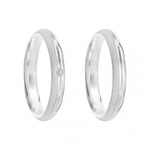 Kit Par De Alianças e Solitário De Prata