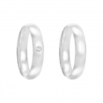 Kit Par De Alianças e Solitário De Prata