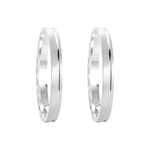 Kit Par De Alianças e Solitário De Prata