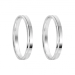 Kit Par De Alianças e Solitário De Prata