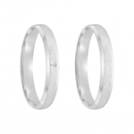 Kit Par De Alianças e Solitário De Prata