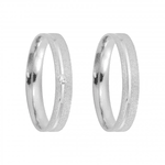 Kit Par De Alianças e Solitário De Prata