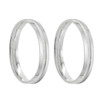 Kit Par De Alianças e Solitário De Prata